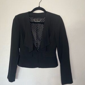 White House Black Market Black Blazer with Polka Dot Lining